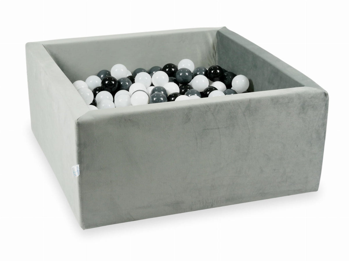 Piscine à balles avec balles 400pcs 90x90x40 gris velours (blanc, graphite, noir, blanc laineux)
