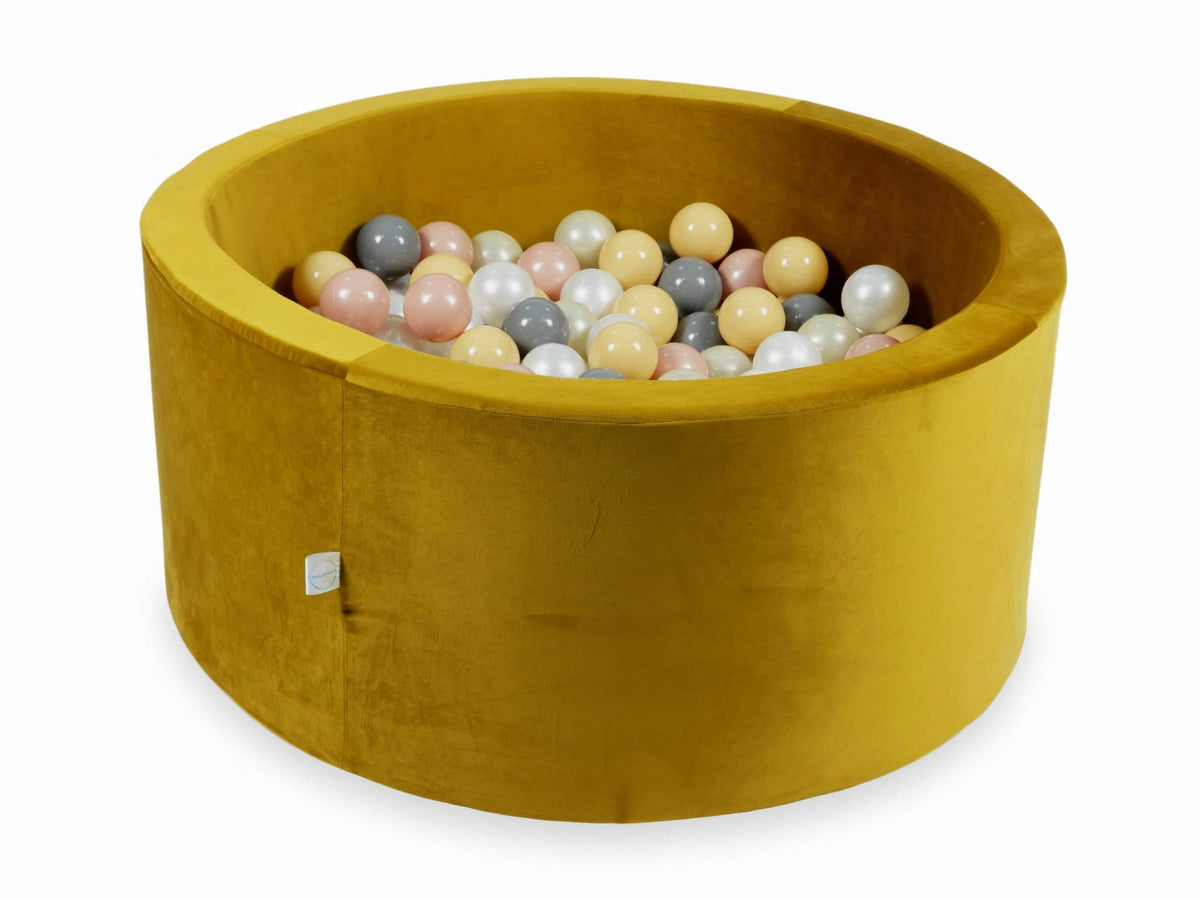 Piscine à Balles avec boules 300pcs 90x40 velours doré (beige, or rose, or clair, perle, gris)