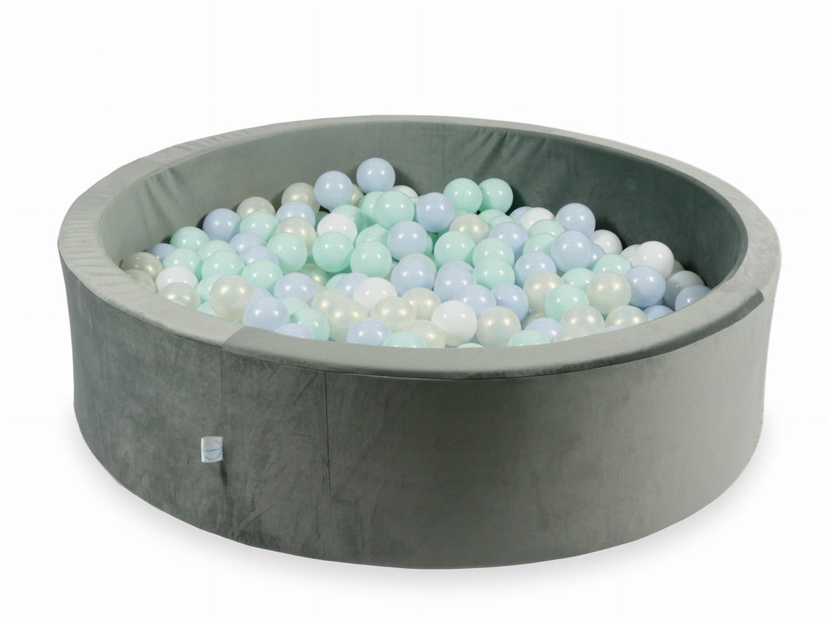 Piscine à Balles avec balles 400pcs 110x30 gris velours (bleu bébé perle, menthe clair, effet sirène, blanc)