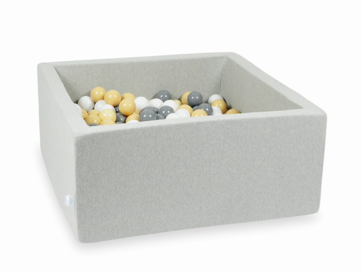 Piscine à Balles gris clair 90x90x40 avec balles 400pcs (beige, gris, blanc)
