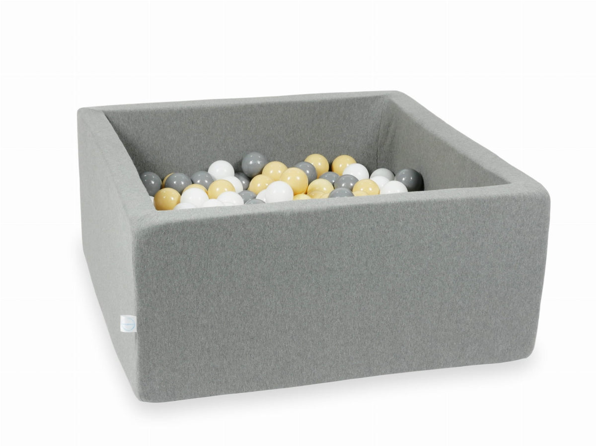 Piscine à Balles gris 90x90x40 avec boules 400pcs (blanc, gris, beige)