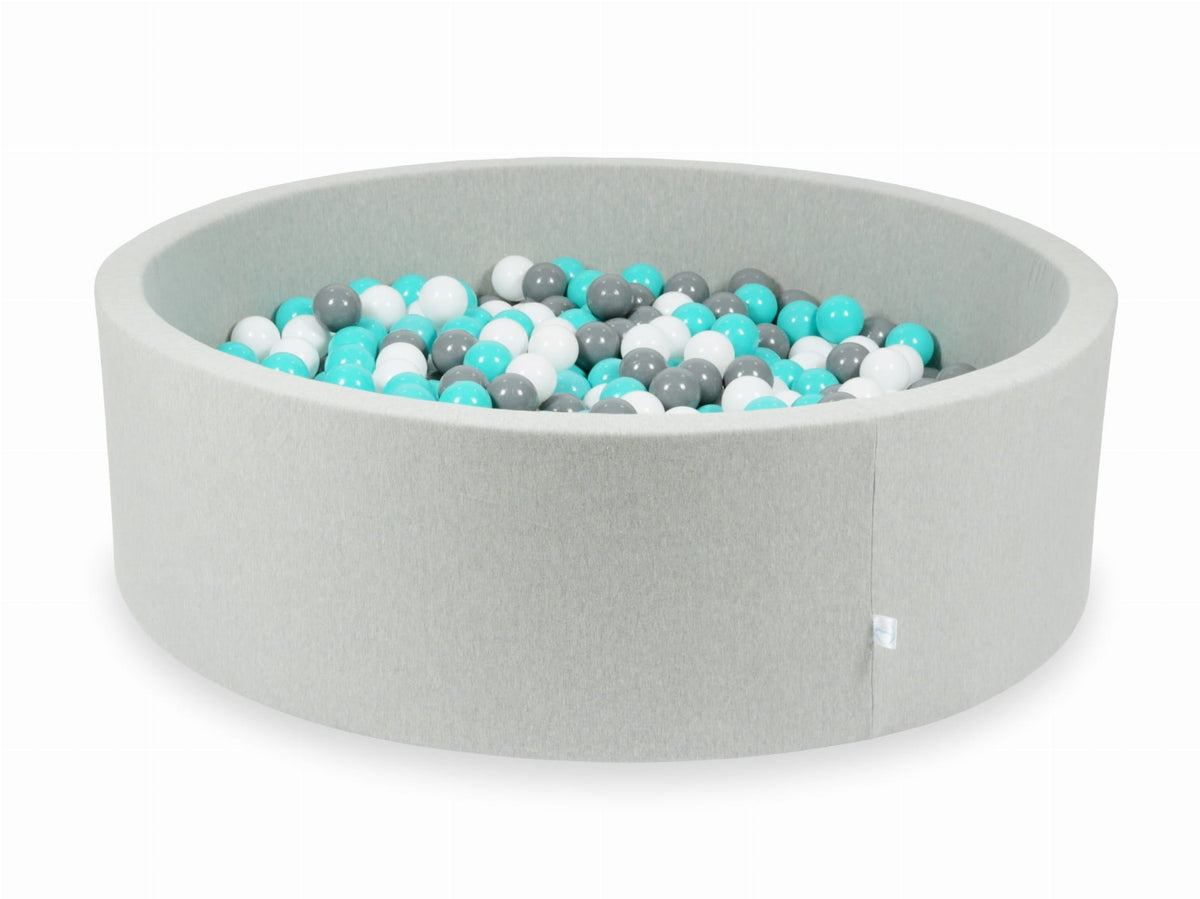 Piscine à Balles gris clair 130x40 avec balles 700pcs (turquoise, blanc, gris)