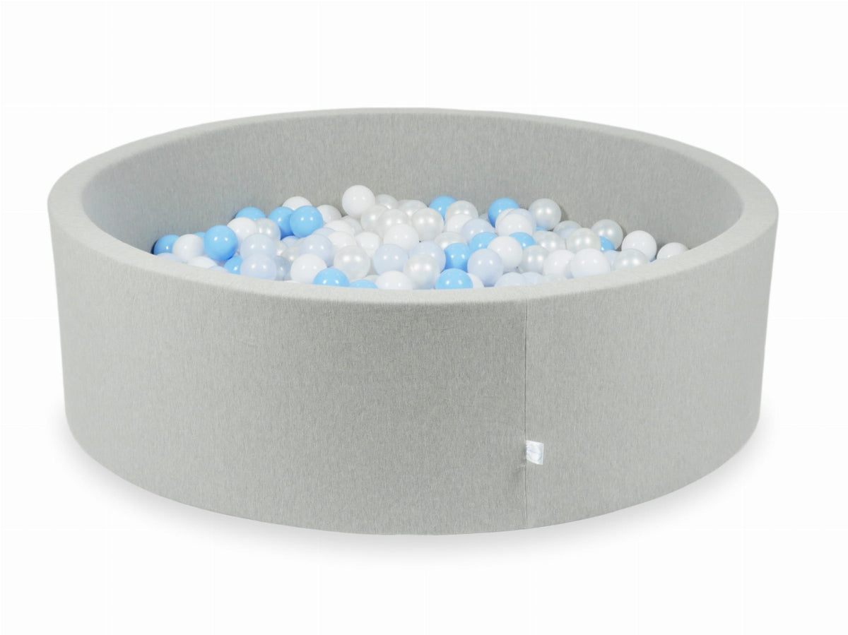 Piscine à Balles gris clair 130x40 avec balles 700pcs (blanc, perle, bleu bébé, bleu bébé perle)
