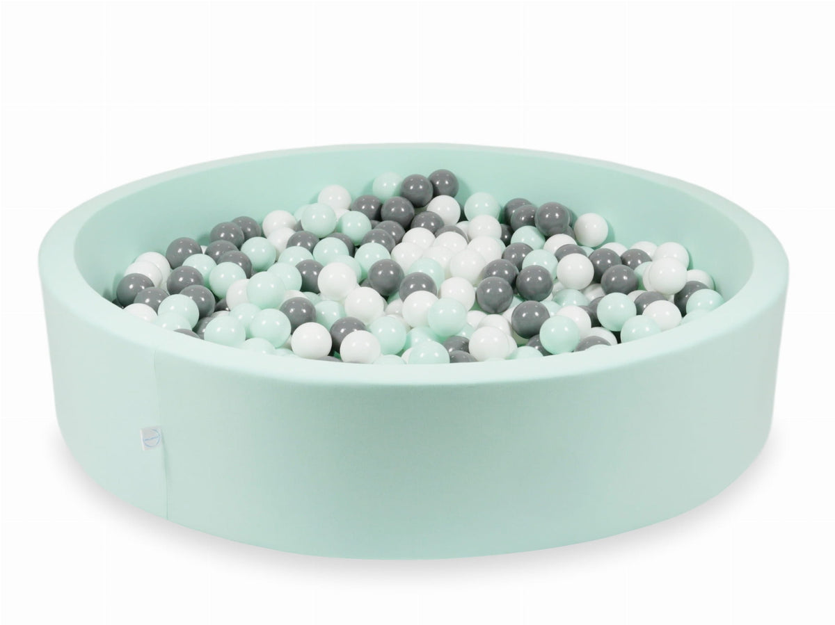 Piscine à Balles menthe 130x30 avec boules 600pcs (blanc, gris, menthe clair)