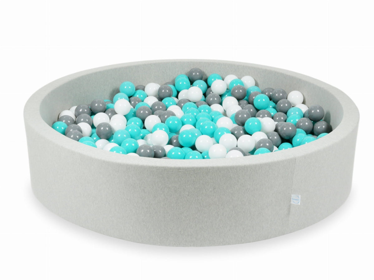 Piscine à Balles gris clair 130x30 avec balles 600pcs (turquoise, blanc, gris)