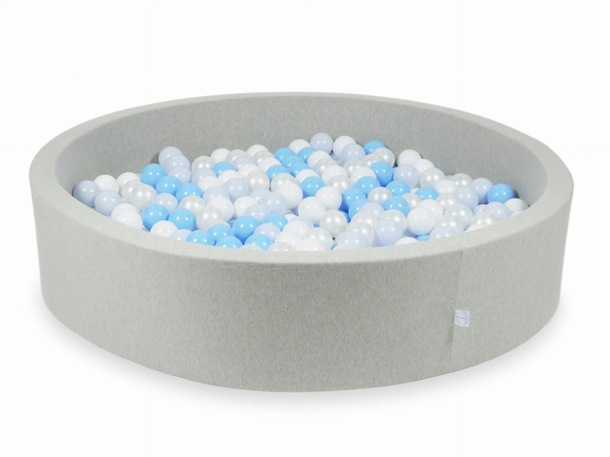 Piscine à Balles gris clair 130x30 avec balles 600pcs (blanc, perle, bleu bébé, bleu bébé perle)