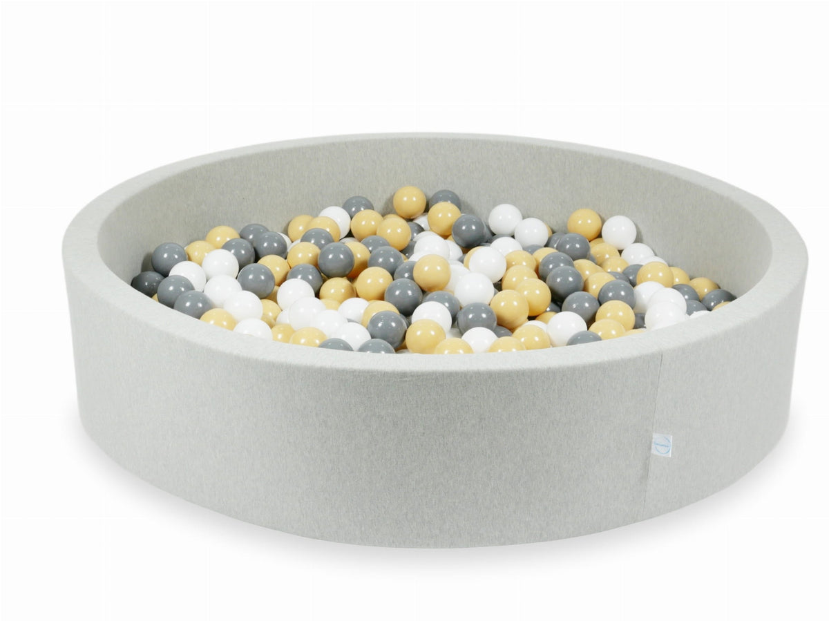 Piscine à Balles gris clair 130x30 avec balles 600pcs (beige, gris, blanc)