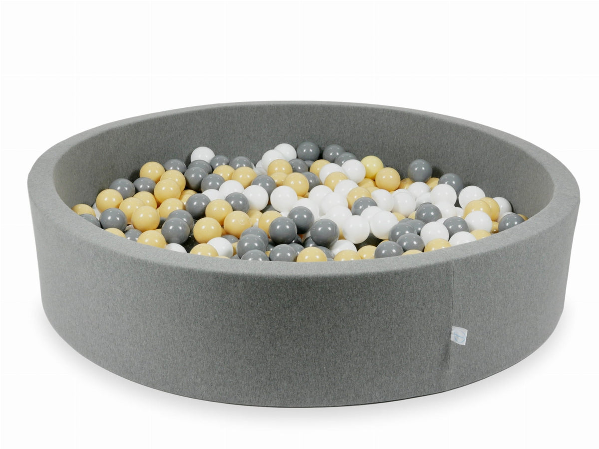 Piscine à Balles gris 130x30 avec boules 600pcs (blanc, gris, beige)