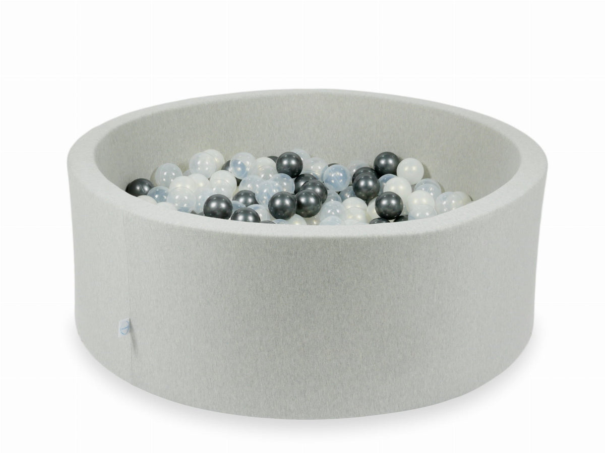 Piscine à Balles gris clair 110x40 avec boules 500pcs (transparent, graphite métallique, effet sirène)