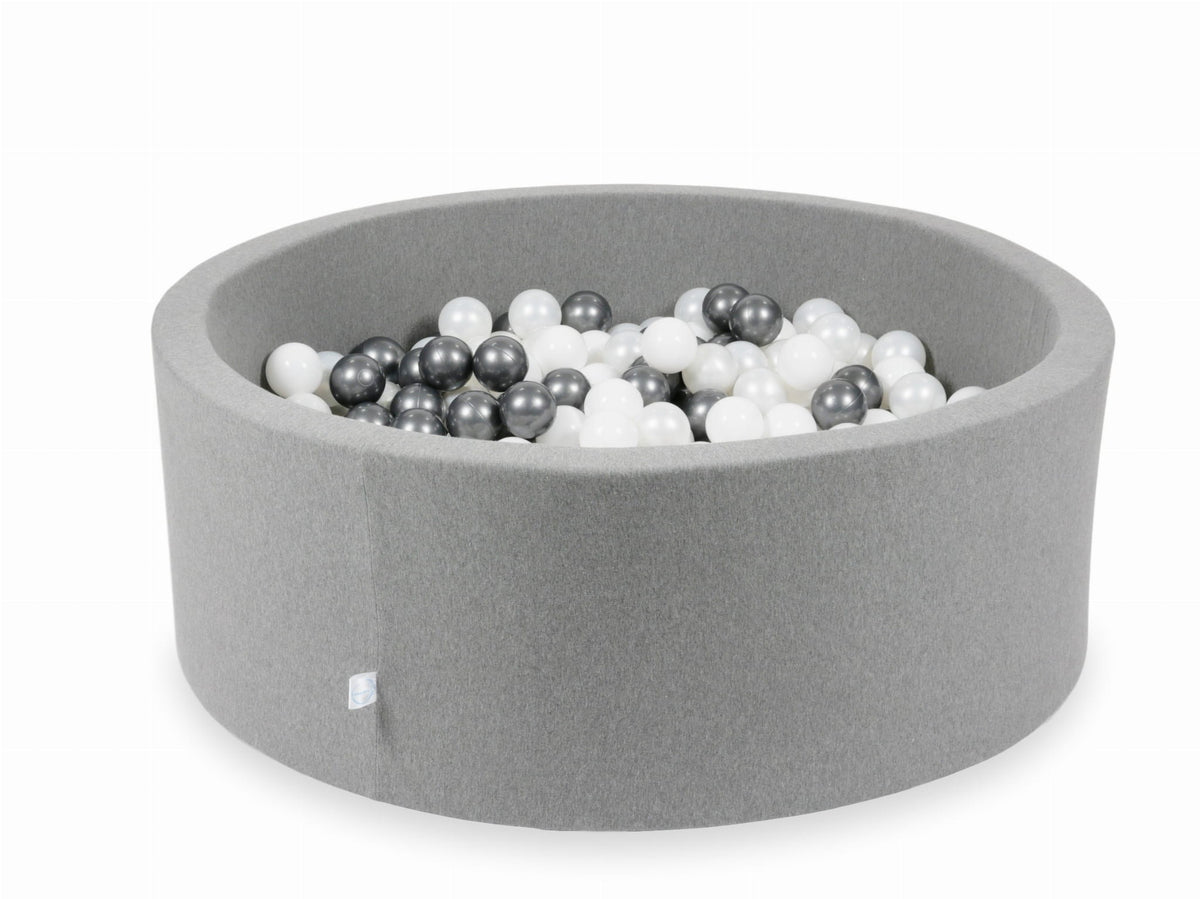Piscine à Balles gris 110x40 avec boules 500pcs (blanc, perle, graphite métallisé)