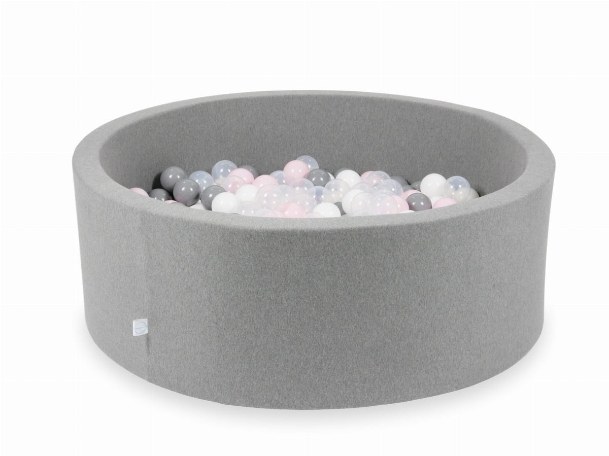 Piscine à Balles gris 110x40 avec balles 500pcs (transparent, blanc, gris, rose bébé)