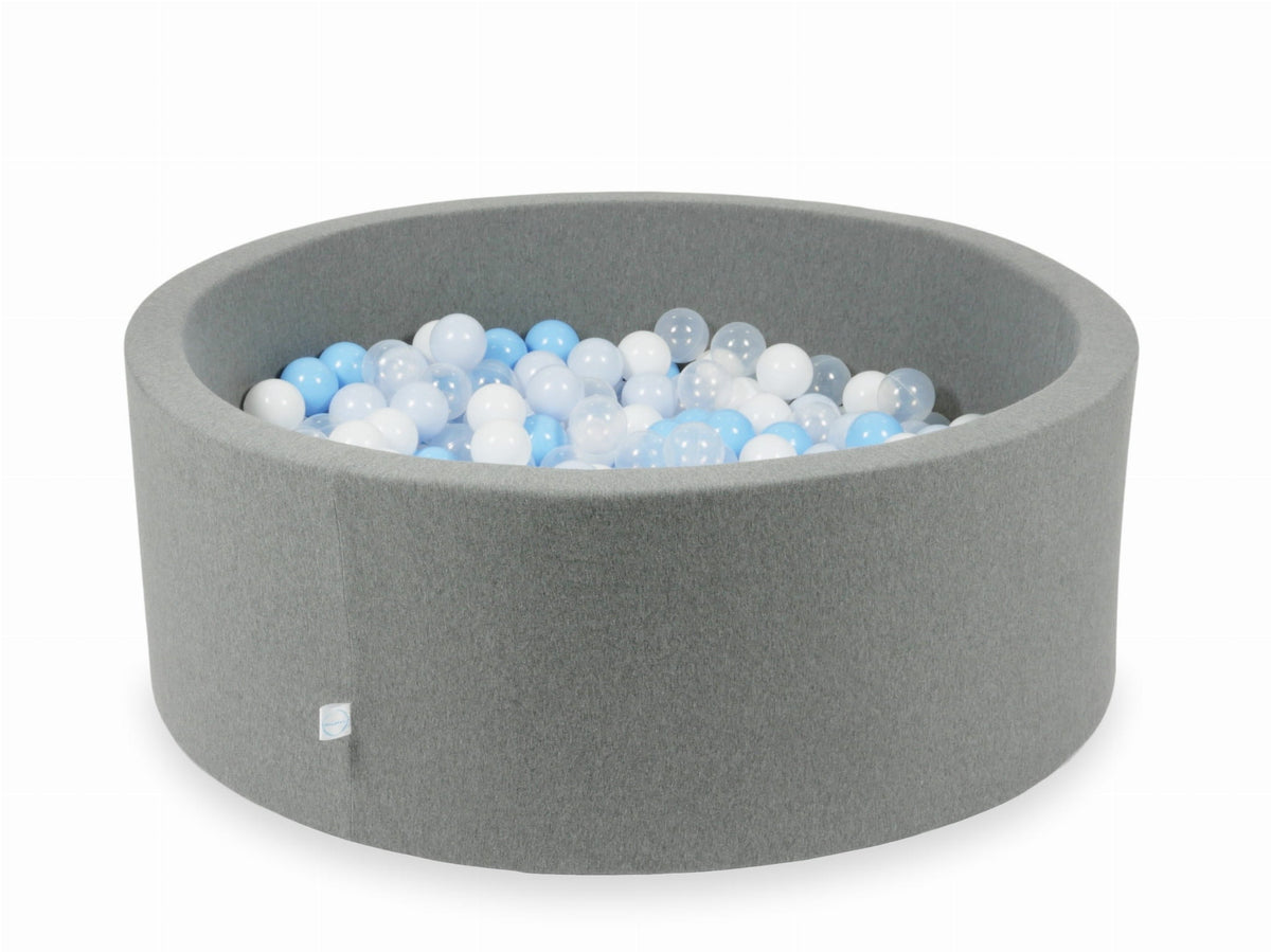 Piscine à balles gris 110x40 avec balles 500pcs (transparent, blanc, bleu bébé, bleu bébé perle)