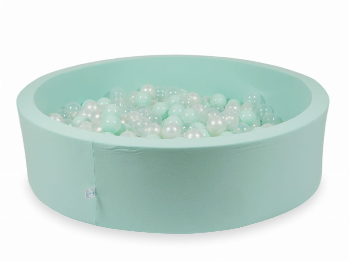 Piscine à Balles menthe 110x30 avec boules 400pcs (transparent, perle, menthe clair)
