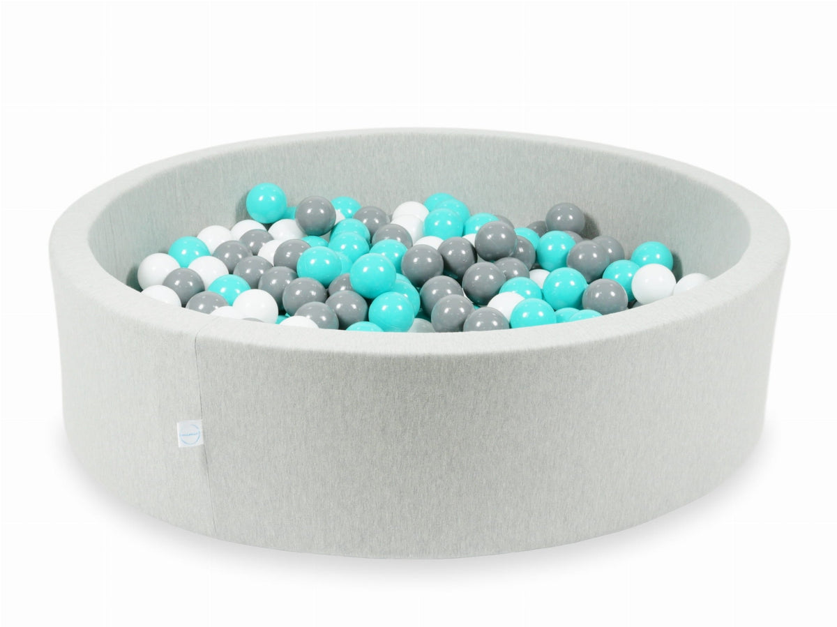 Piscine à Balles gris clair 110x30 avec balles 400pcs (turquoise, blanc, gris)