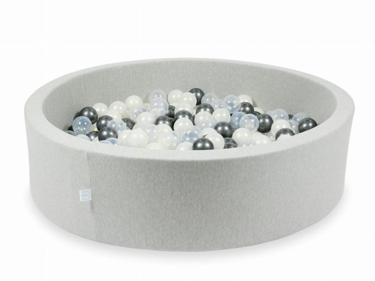 Piscine à Balles gris clair 110x30 avec boules 400pcs (transparent, graphite métallique, effet sirène)