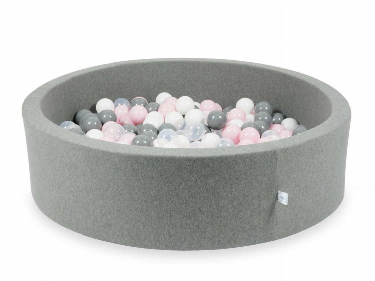 Piscine à balles gris 110x30 avec balles 400pcs (transparent, blanc, gris, rose bébé)