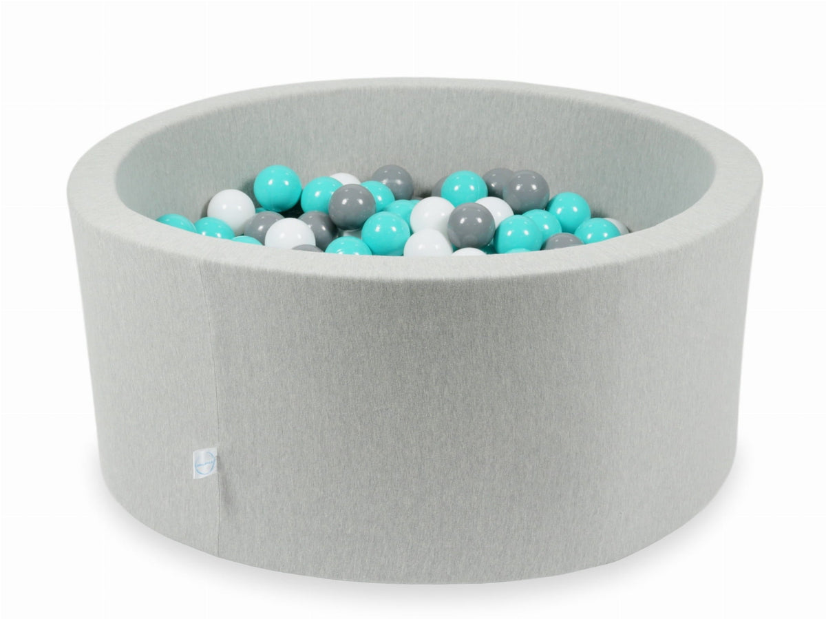 Piscine à Balles gris clair 90x40 avec balles 300pcs (turquoise, blanc, gris)
