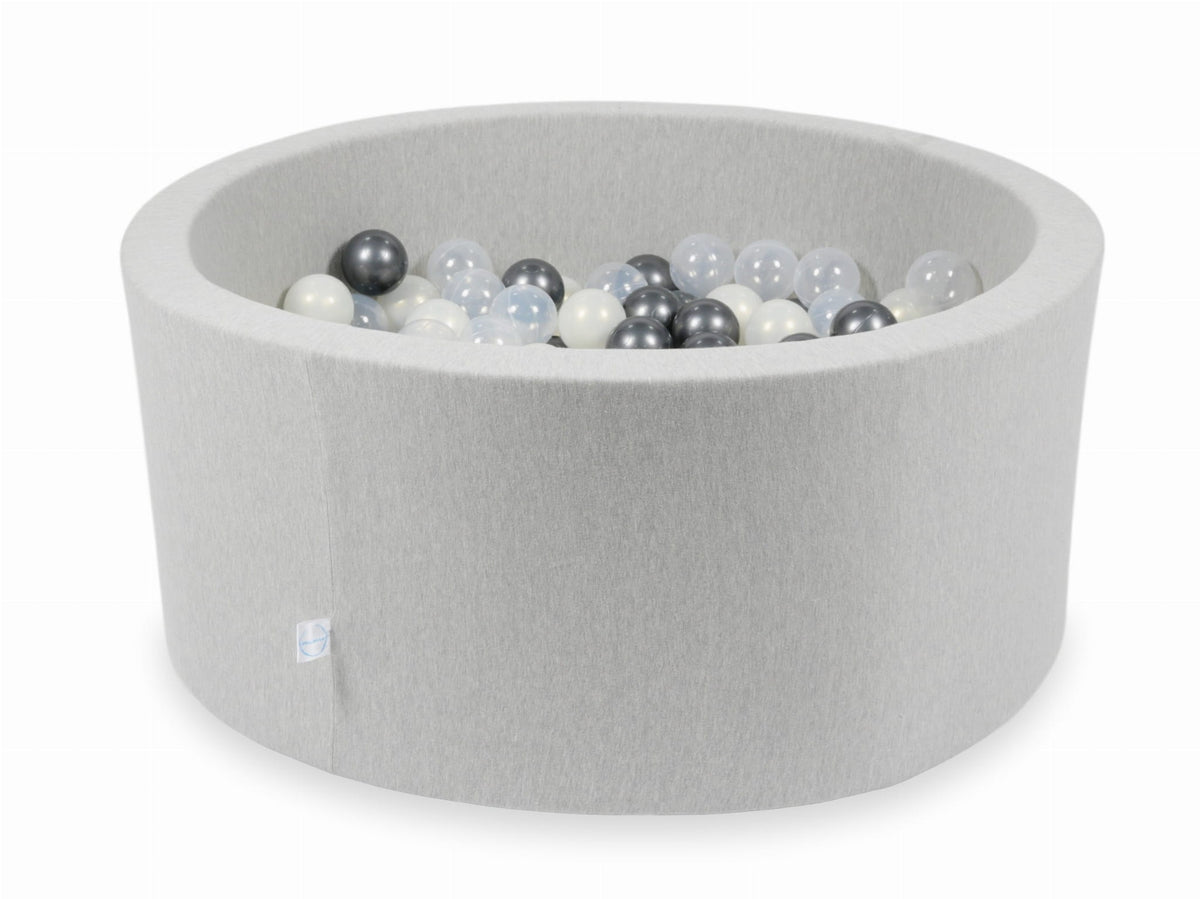 Piscine à Balles gris clair 90x40 avec boules 300pcs (transparent, graphite métallisé, effet sirène)