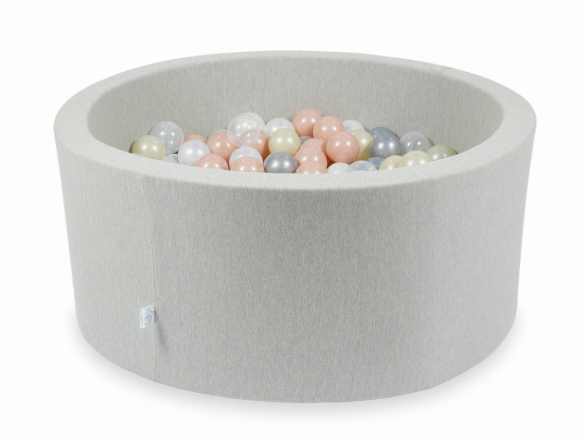 Piscine à Balles gris clair 90x40 avec boules 300pcs (transparent, perle, argent, or rose, or clair)