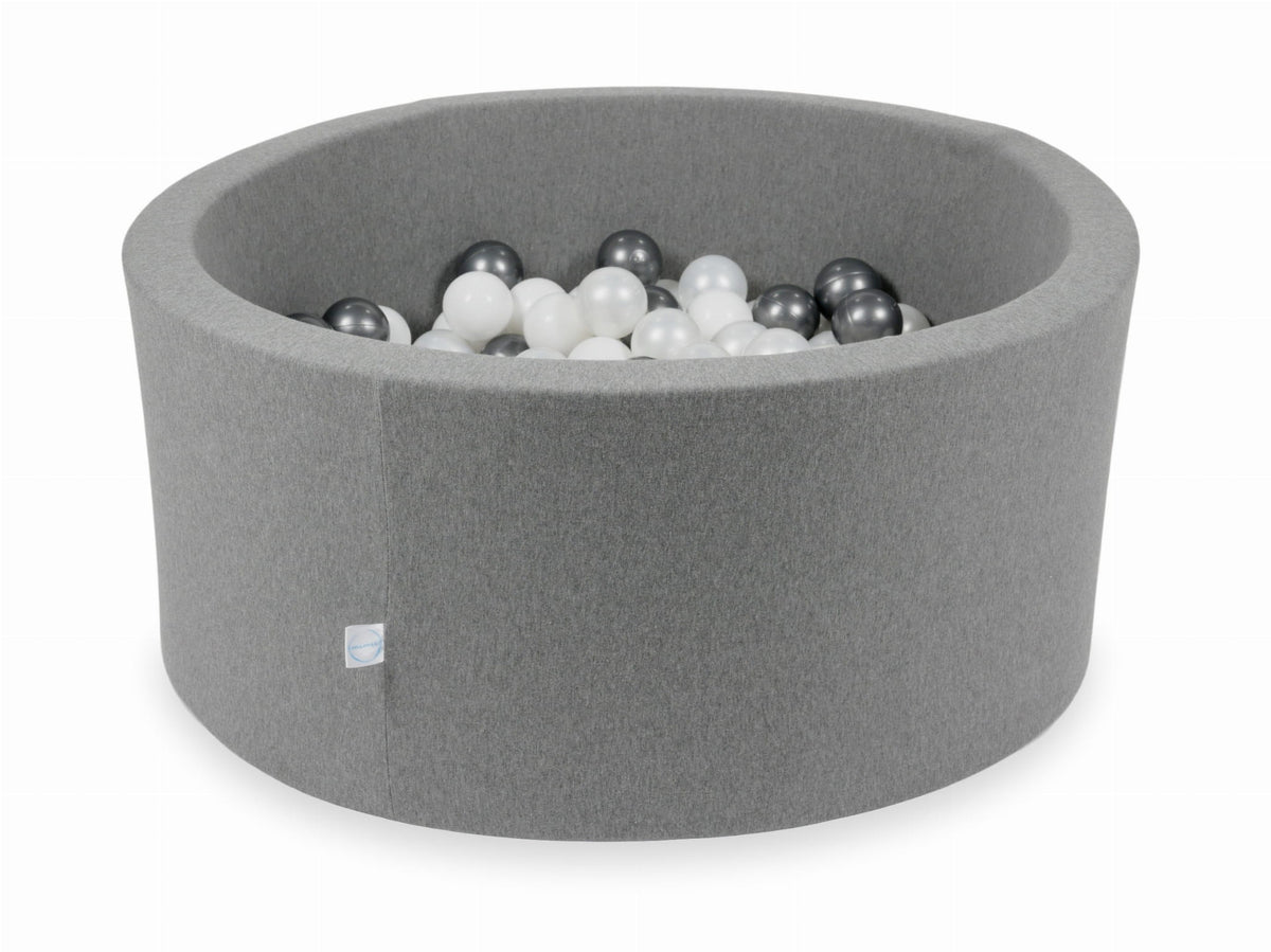 Piscine à Balles gris 90x40 avec boules 300pcs (blanc, perle, graphite métallisé)