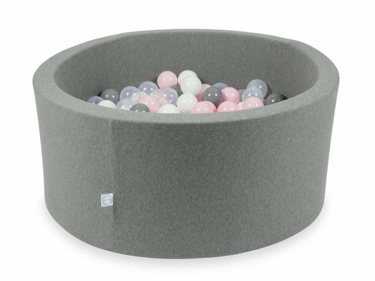 Piscine à Balles gris 90x40 avec balles 300pcs (transparent, blanc, gris, rose bébé)