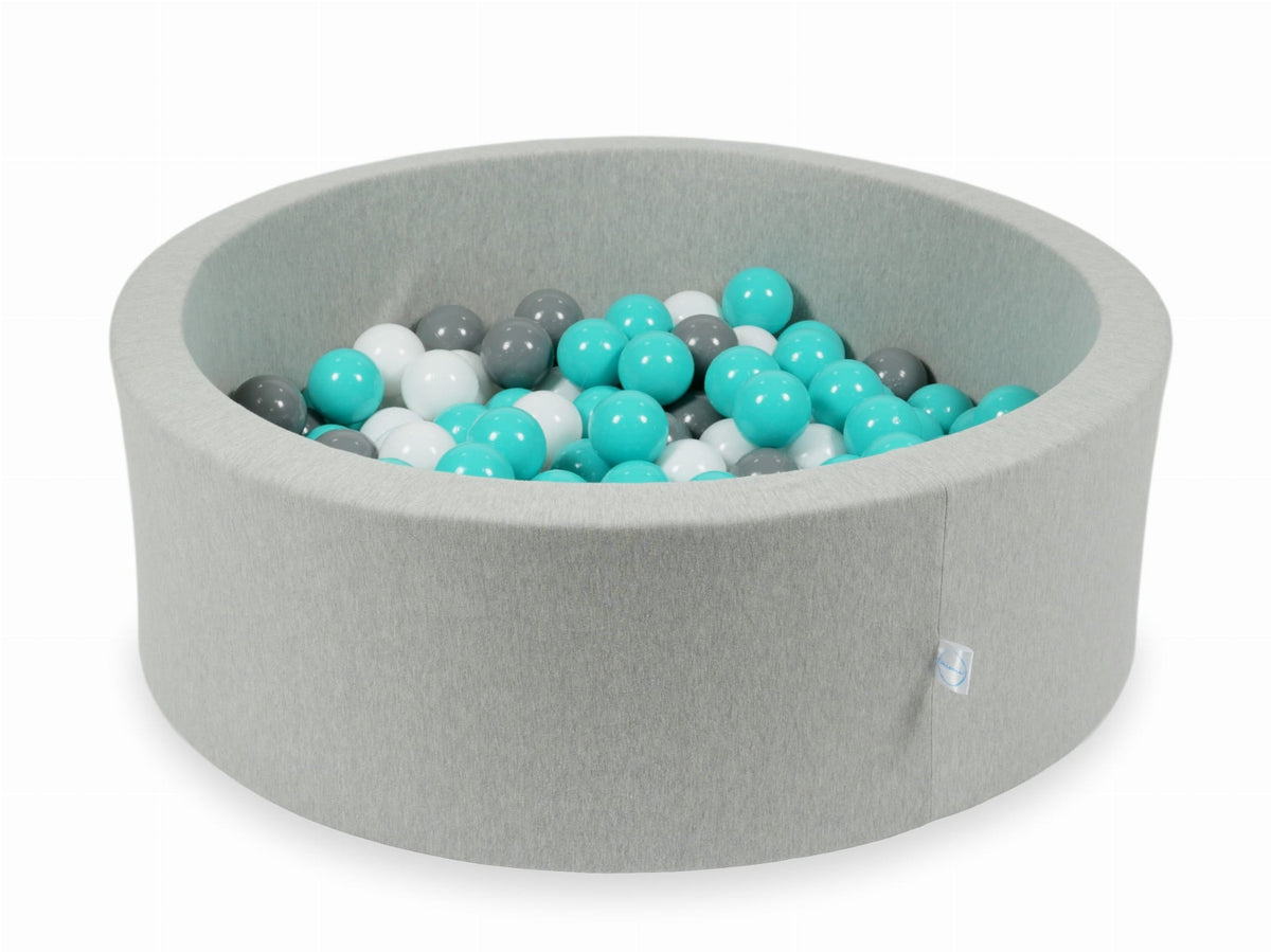 Piscine à Balles gris clair 90x30 avec balles 200pcs (turquoise, blanc, gris)
