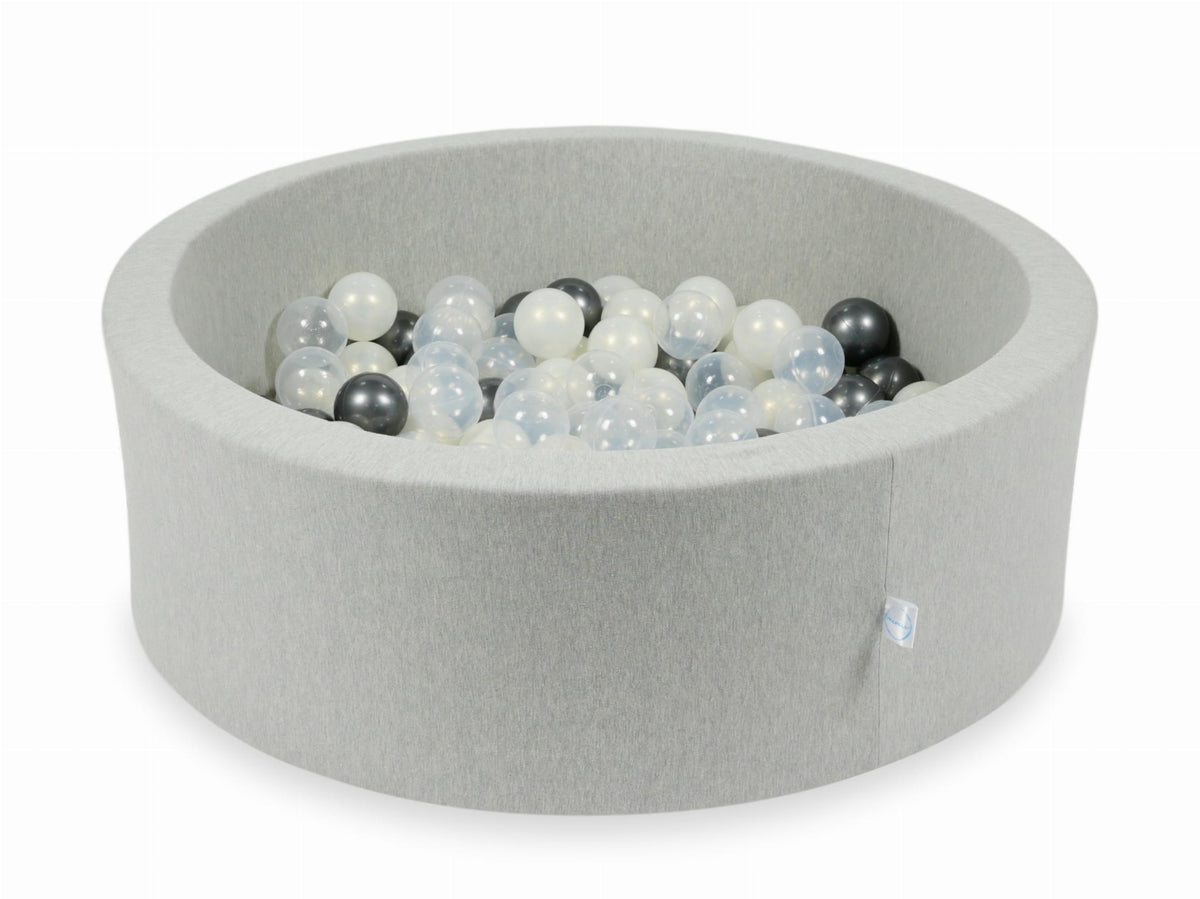 Piscine à Balles gris clair 90x30 avec boules 200pcs (transparent, graphite métallisé, effet sirène)