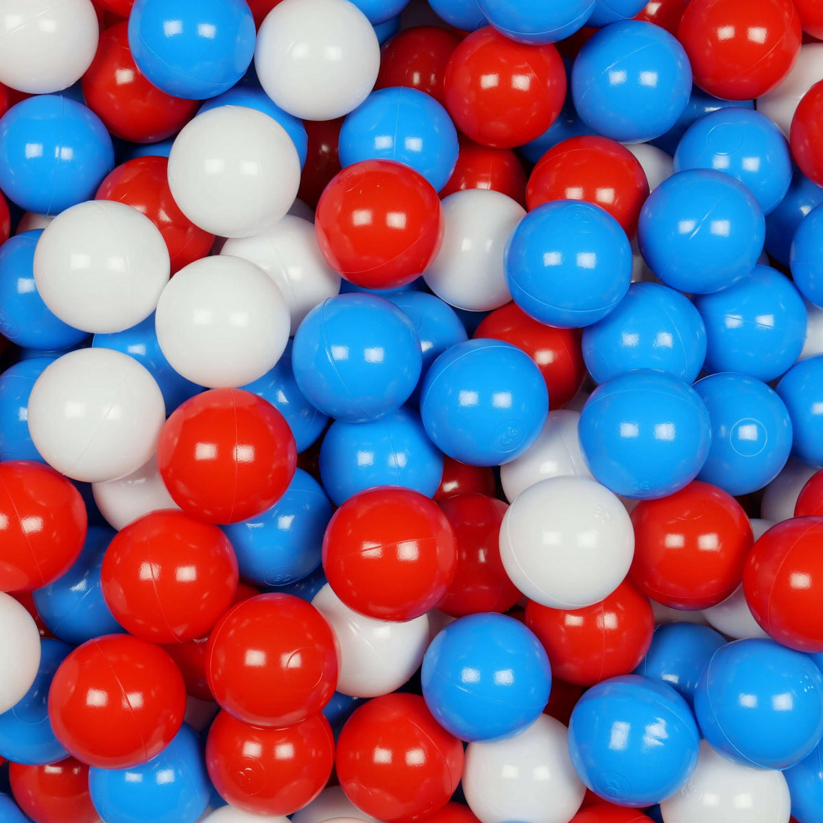 Balles pour piscine à balles ø7cm 300pcs blanc, rouge, bleu clair
