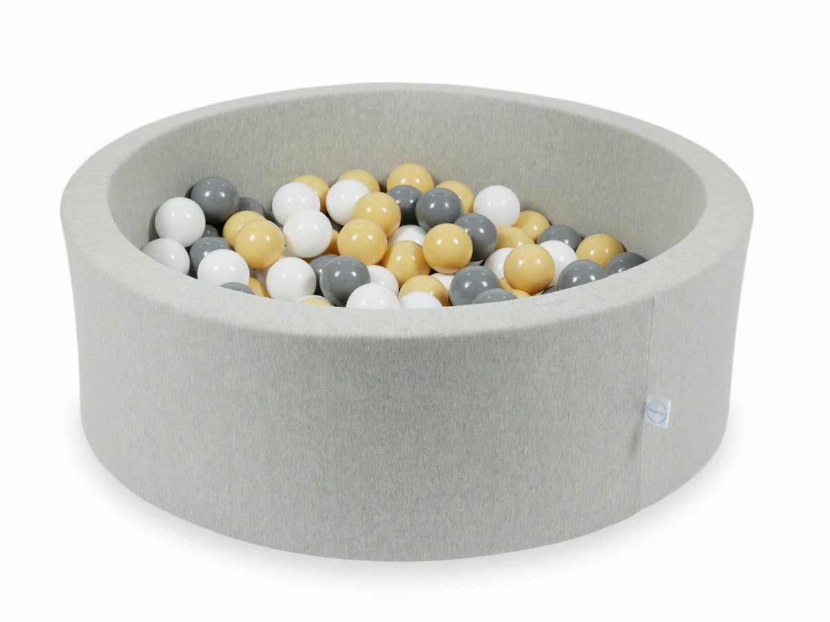 Piscine à Balles gris clair 90x30 avec balles 200pcs (beige, gris, blanc)