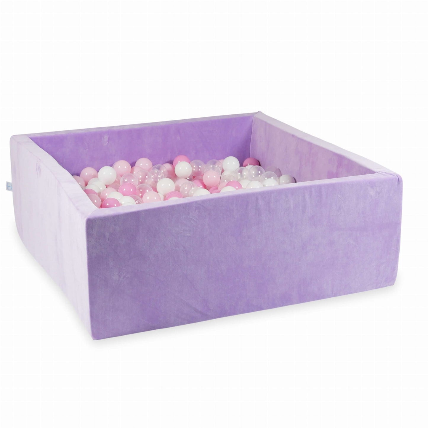 Piscine à Balles 110x110x40 Velvet Soft Violet avec balles 600 pcs. (transparent, blanc, rose bébé, rose poudré)