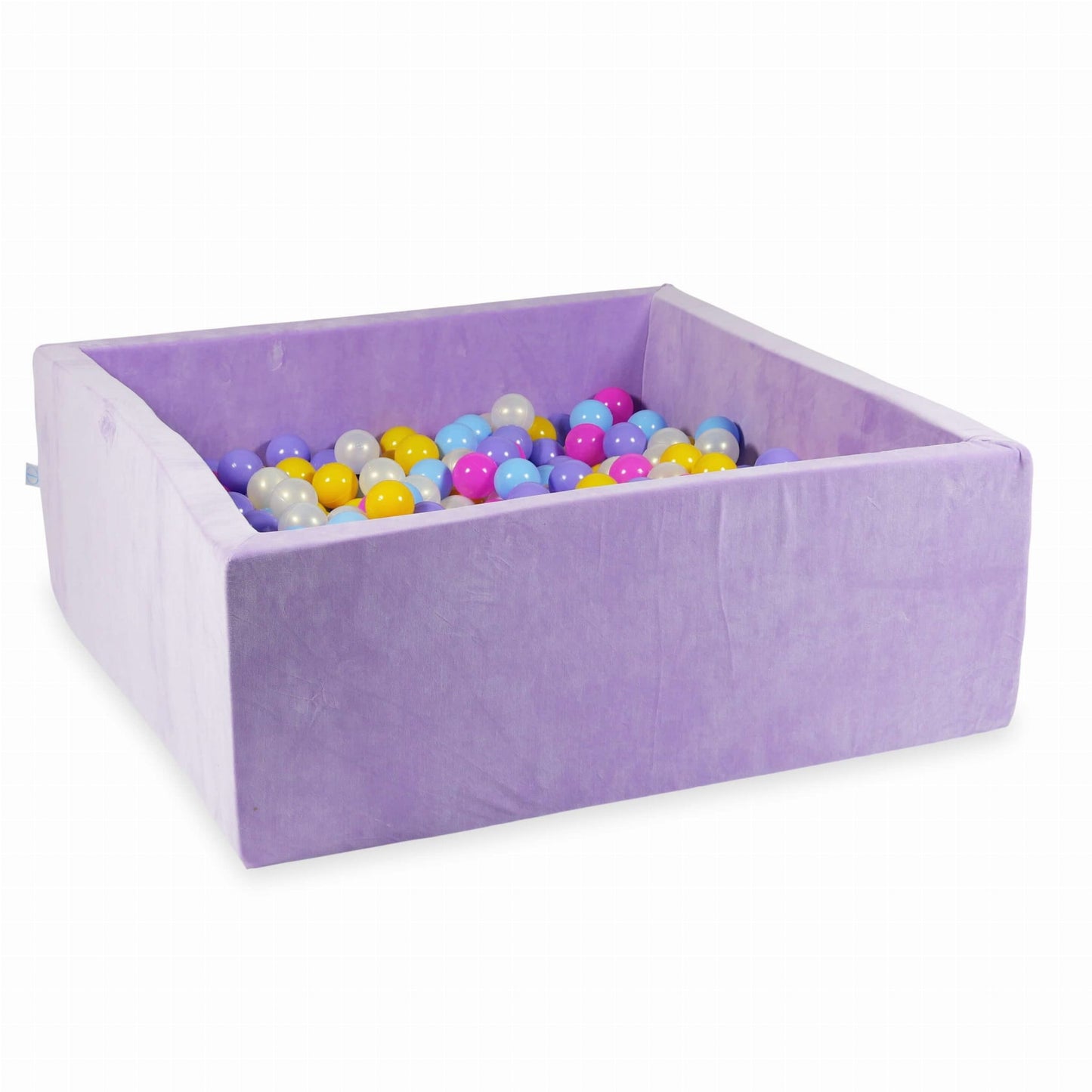 Piscine à Balles 110x110x40 Velvet Soft Violet avec balles 600 pcs. (rose, chiné, jaune, bleu bébé, effet sirène)