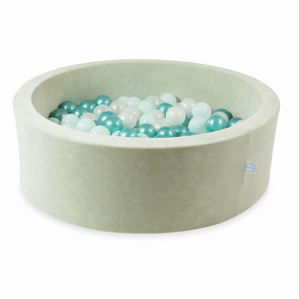 Piscine à Balles 90x30 Velvet Soft Lightmint avec balles 200 pcs. (menthe clair, effet sirène, turquoise métallisé)