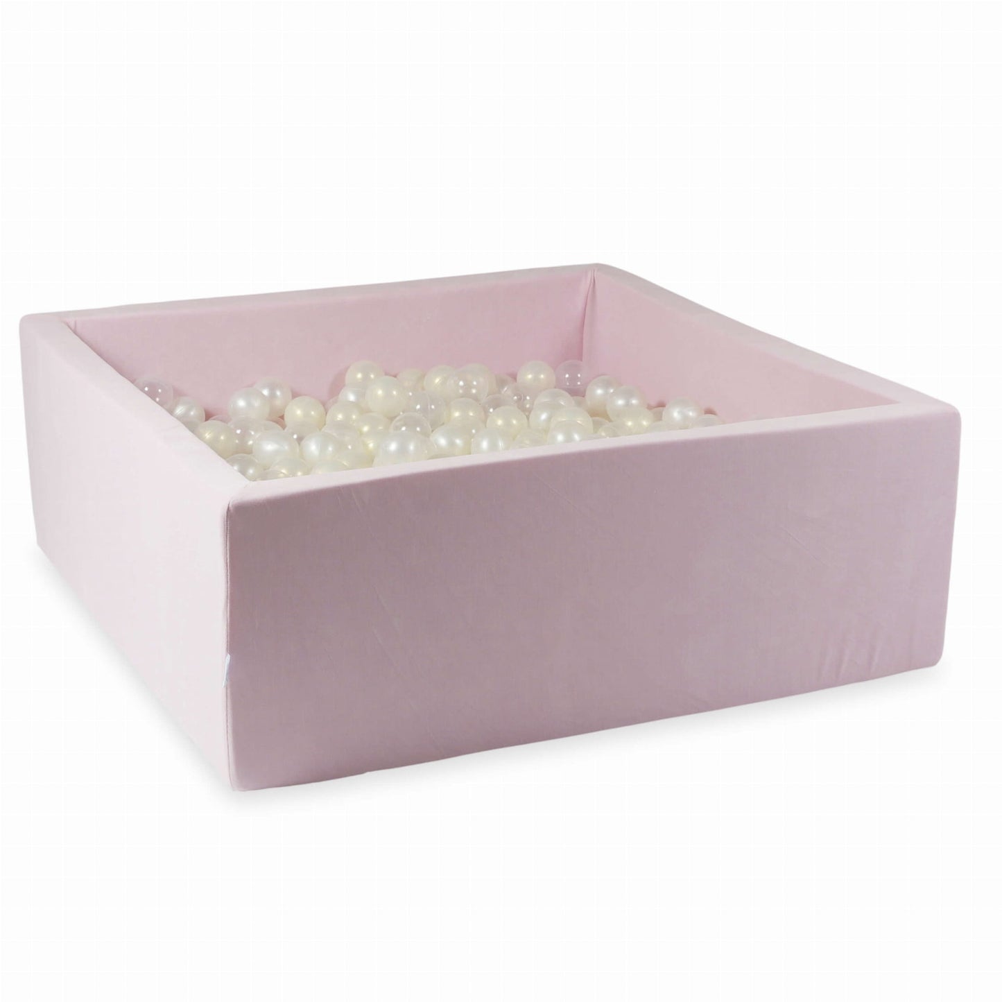 Piscine à Balles 110x110x40 Velvet Soft Rose Clair avec balles 600 pcs. (transparent, nacré, effet sirène)