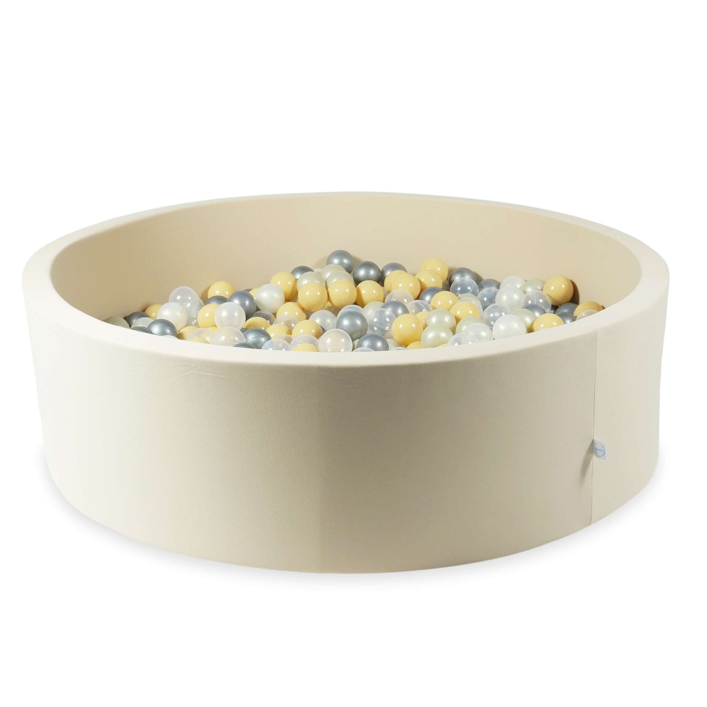 Piscine à balles 110x30 beige avec balles 400 pcs. (transparent, effet sirène, or clair, argent, beige)