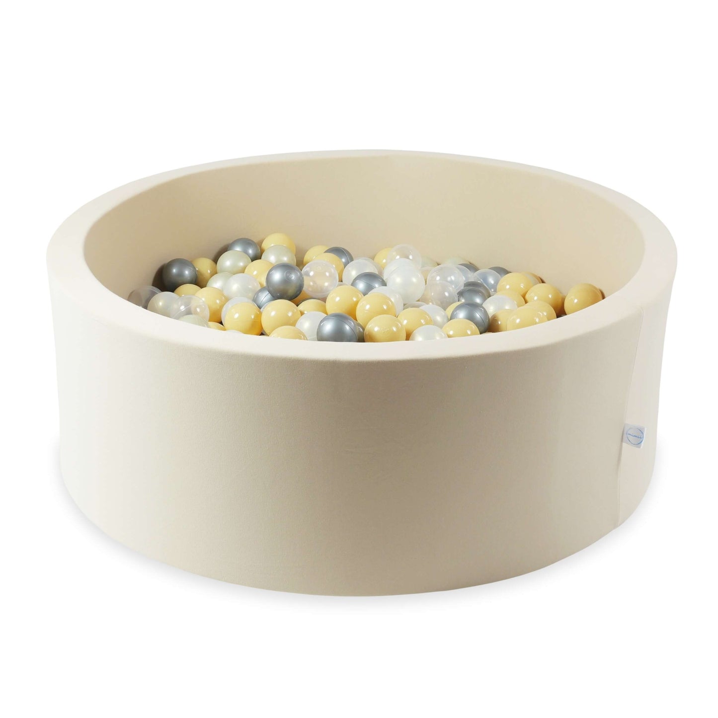 Piscine à balles 110x40 beige avec balles 500 pcs. (transparent, effet sirène, or clair, argent, beige)