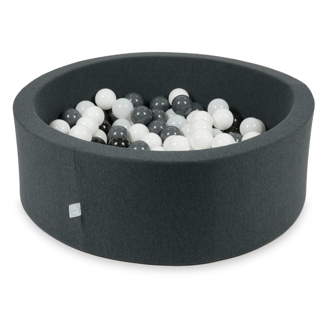 Piscine à Balles graphite 90x30 avec boules 200pcs (blanc, graphite, noir, blanc laineux)