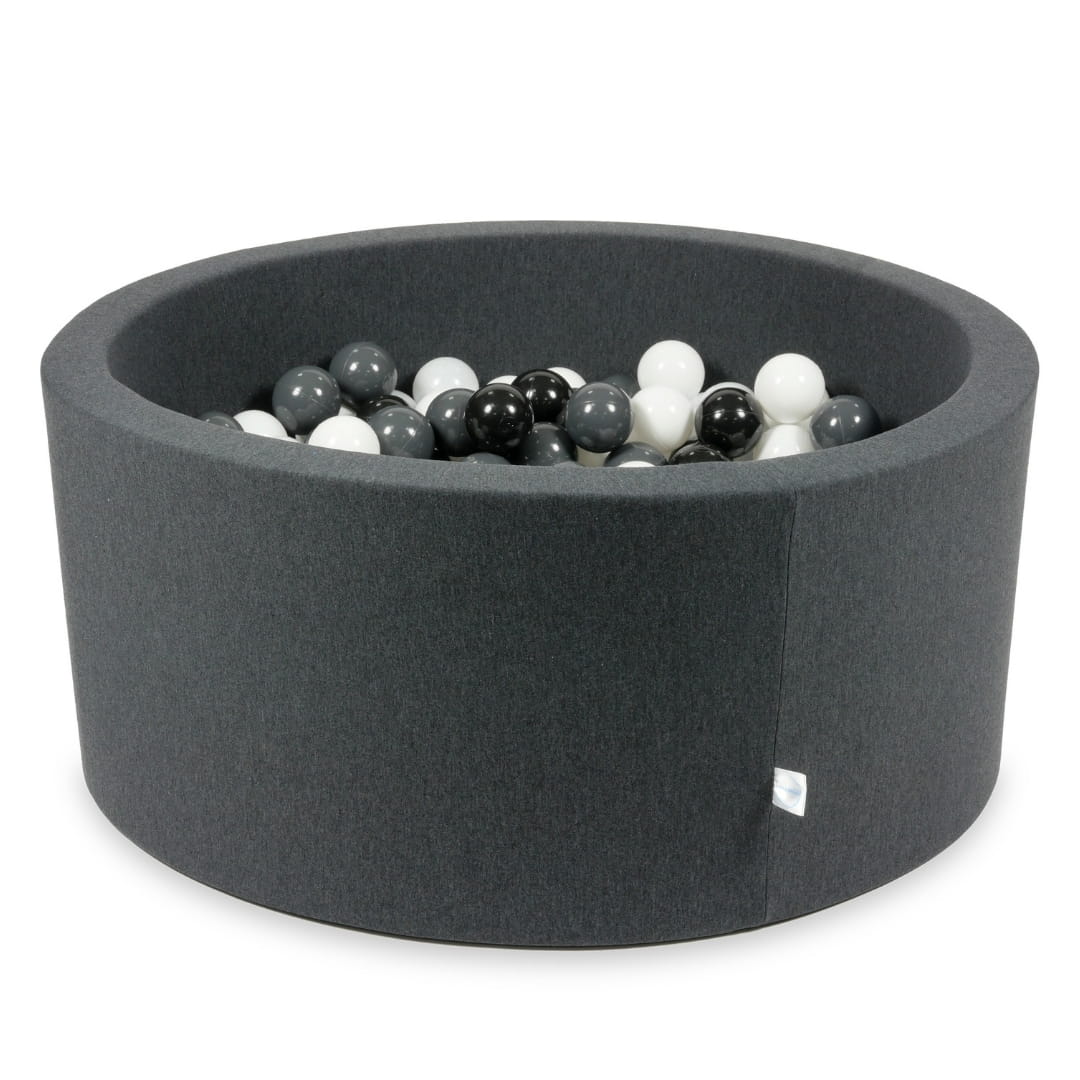 Piscine à Balles graphite 90x40 avec boules 300pcs (blanc, graphite, noir, blanc laineux)