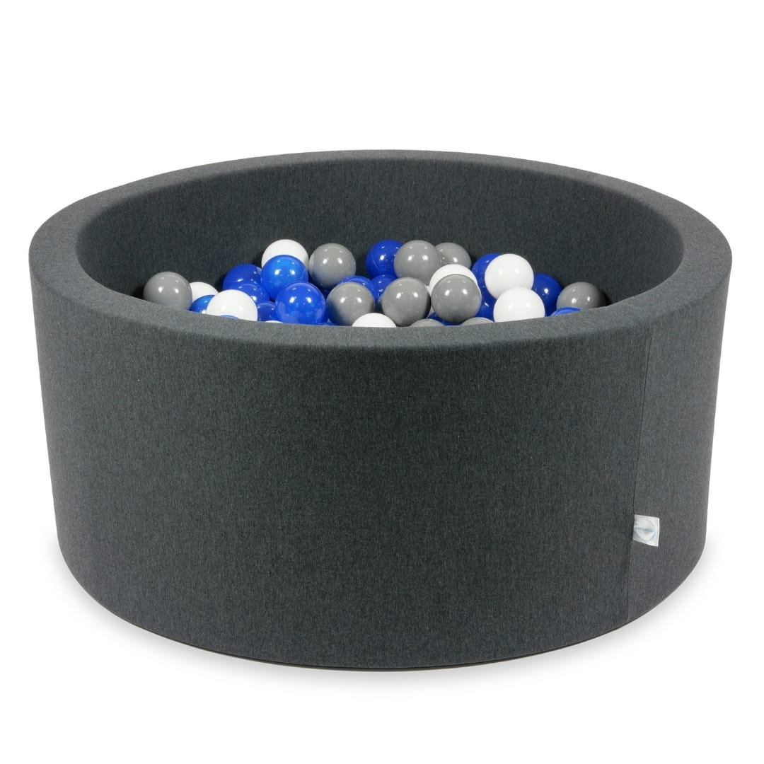 Piscine à Balles graphite 90x40 avec boules 300pcs (bleu, blanc, gris)