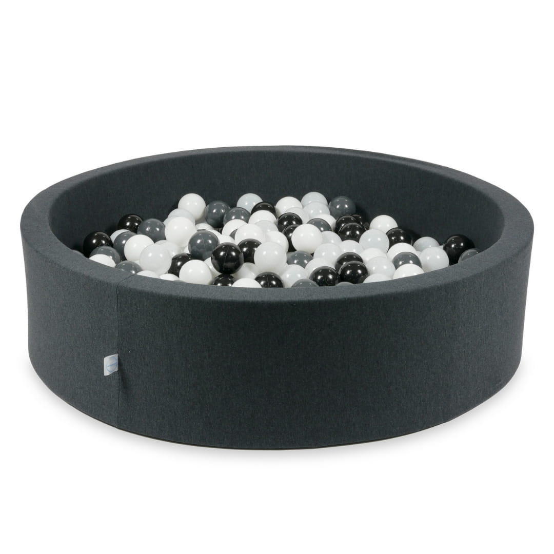 Piscine à Balles graphite 110x30 avec boules 400pcs (blanc, graphite, noir, blanc laineux)