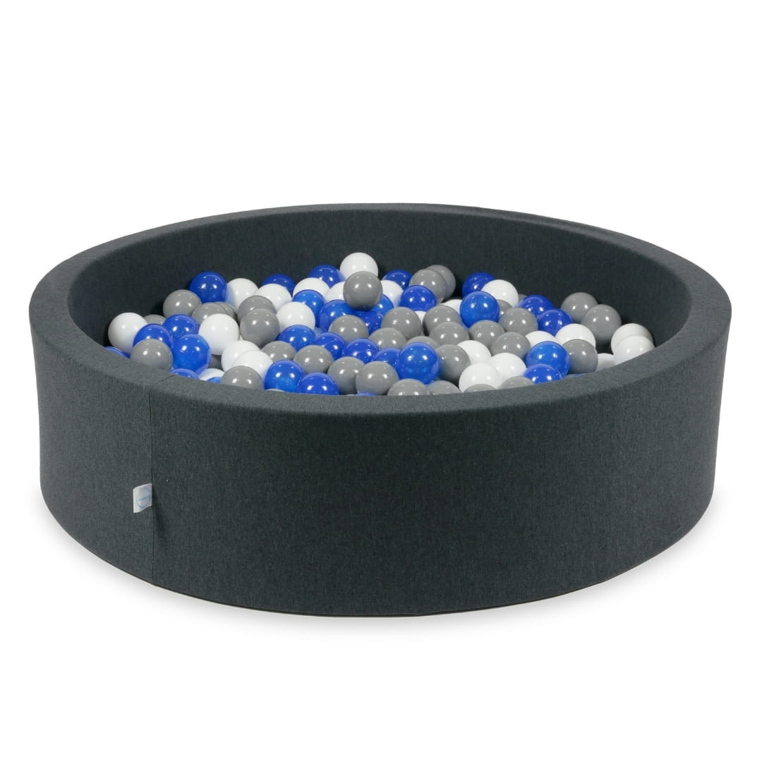 Piscine à Balles graphite 110x30 avec balles 400pcs (bleu, blanc, gris)
