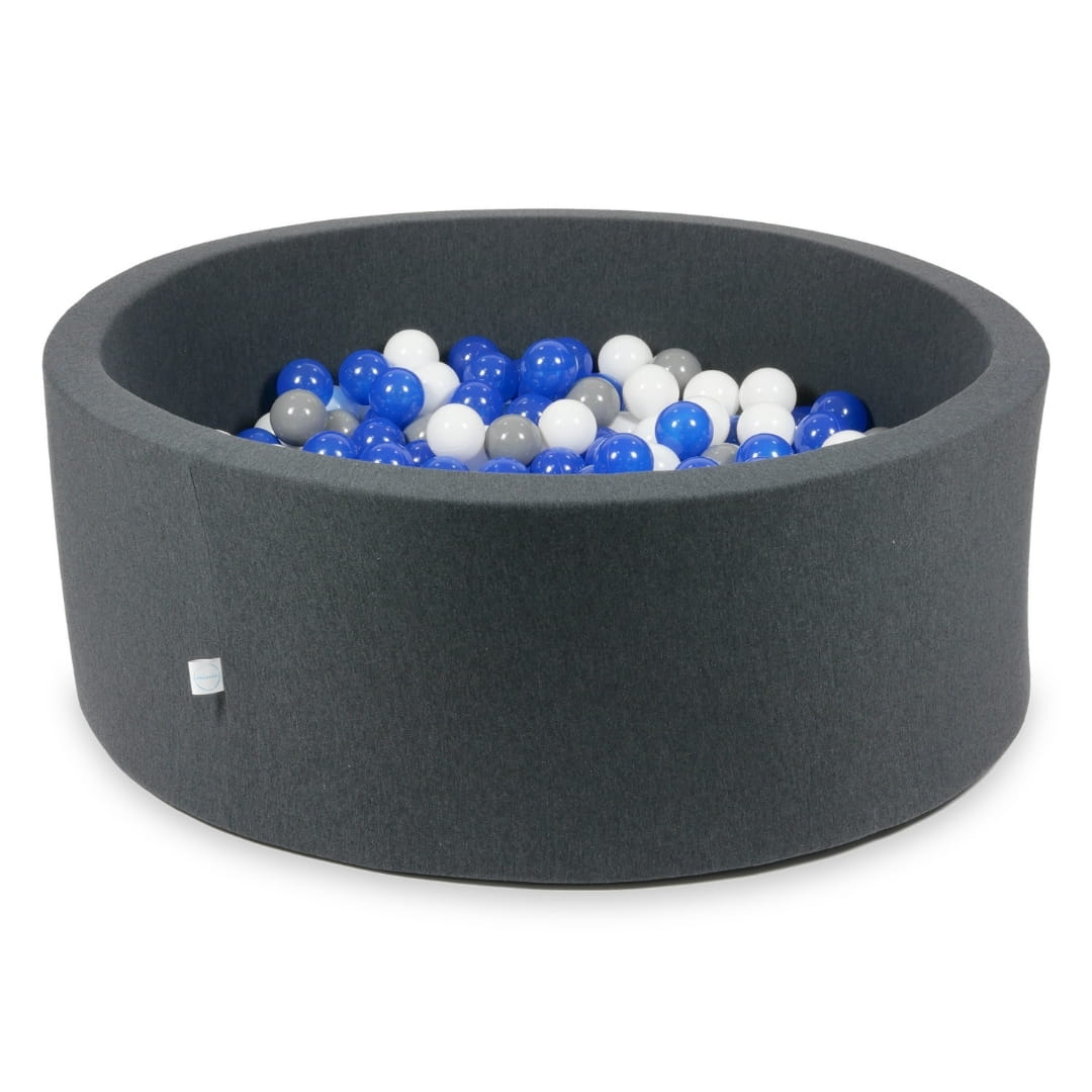 Piscine à Balles graphite 110x40 avec boules 500pcs (bleu, blanc, gris)