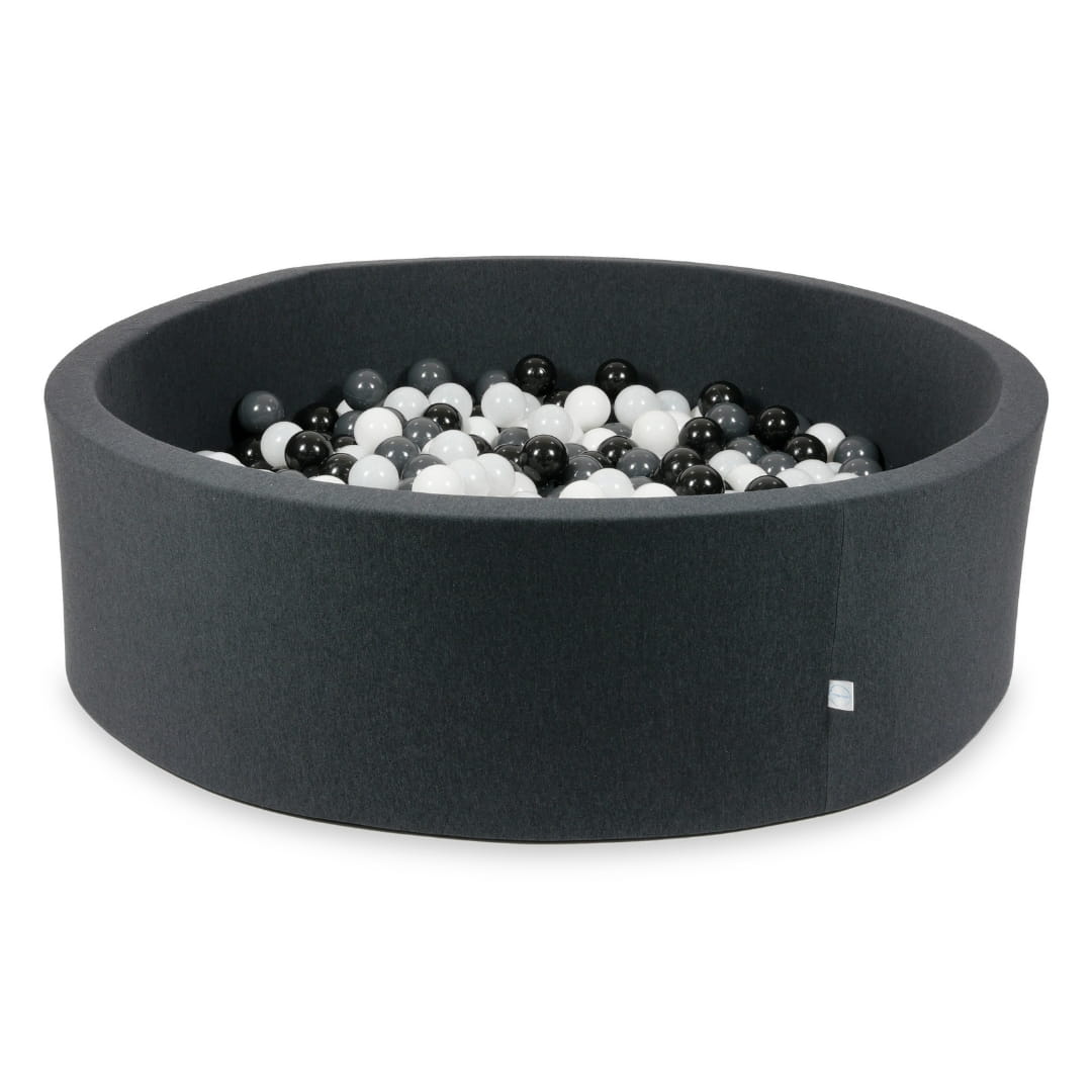 Piscine à Balles graphite 130x40 avec boules 700pcs (blanc, graphite, noir, blanc laineux)