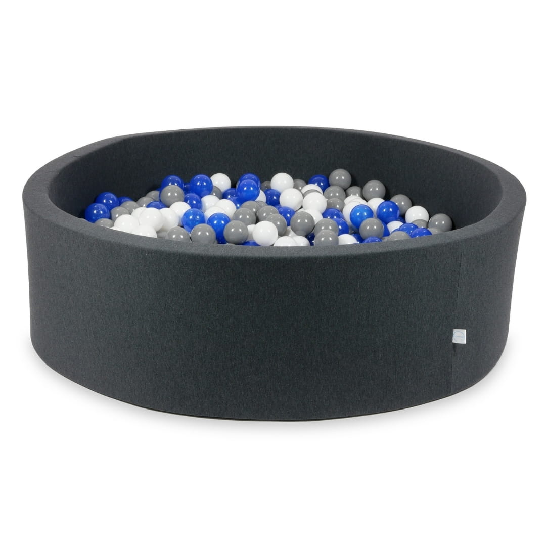 Piscine à Balles graphite 130x40 avec boules 700pcs (bleu, blanc, gris)