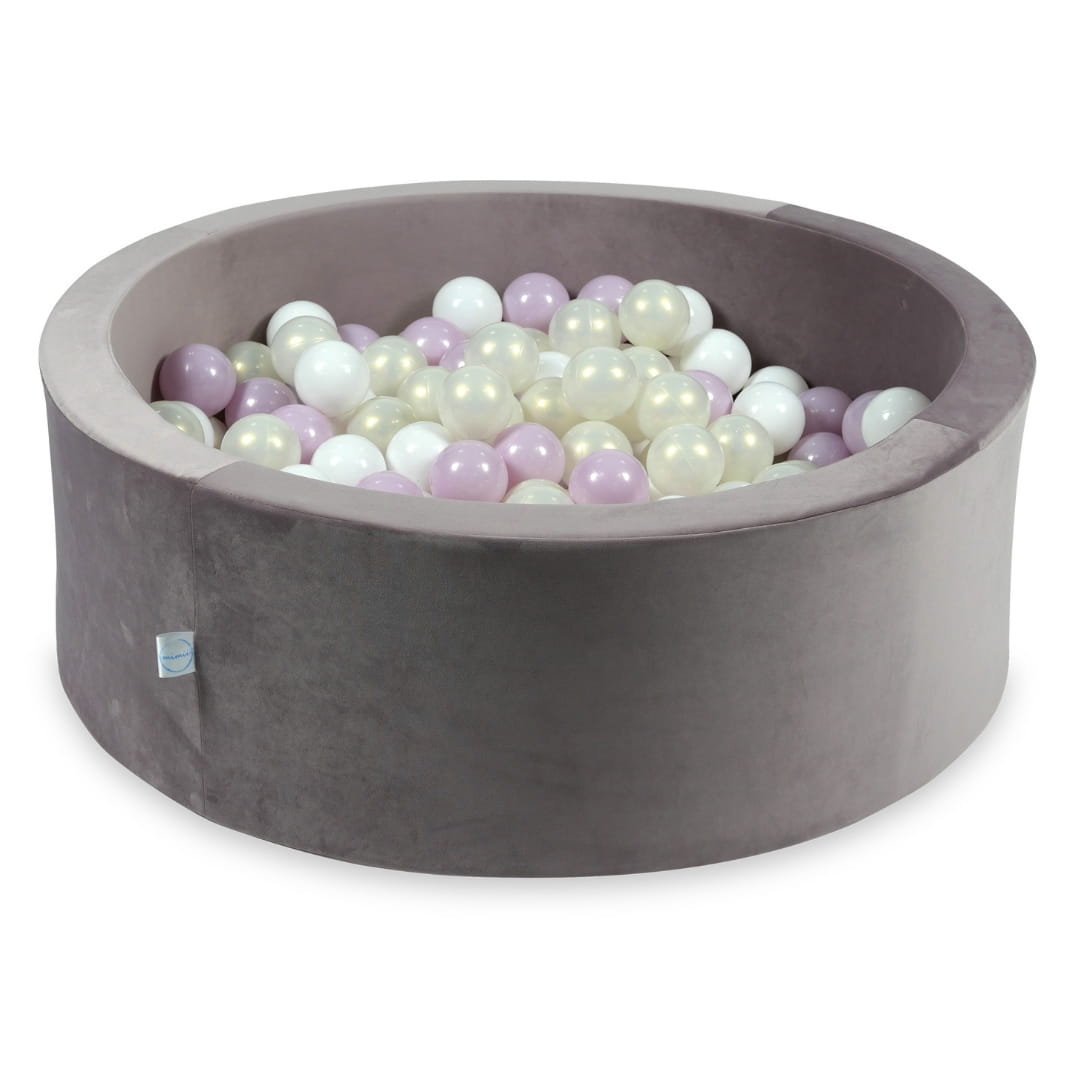 Piscine à Balles avec balles 200pcs 90x30 velours lilas (blanc, rose bébé perle, effet sirène)