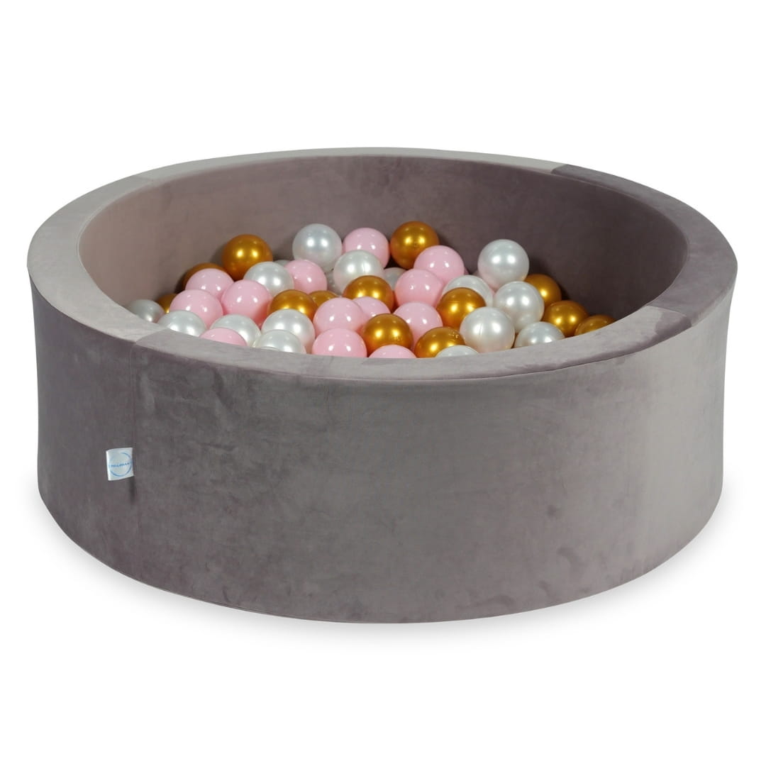 Piscine à balles avec balles 200pcs 90x30 velours lilas (rose bébé, perle, or)