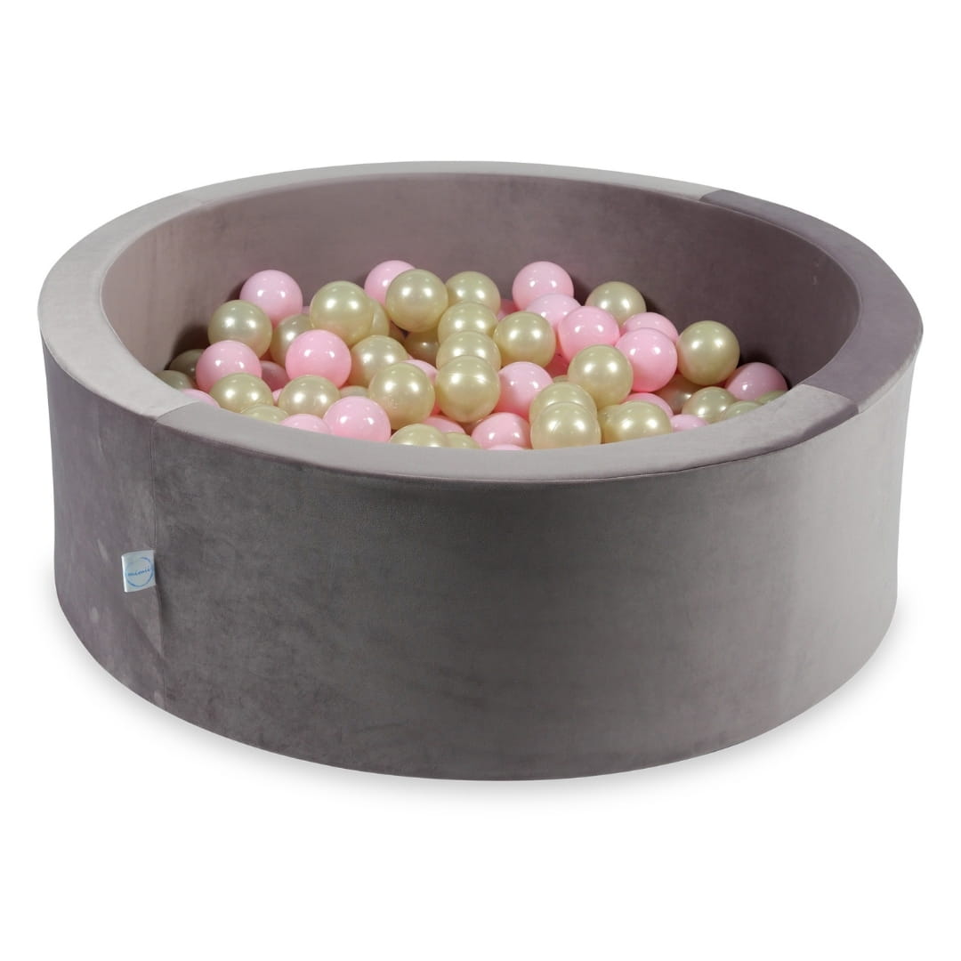 Piscine à balles avec balles 200pcs 90x30 velours lilas (or clair, rose bébé)