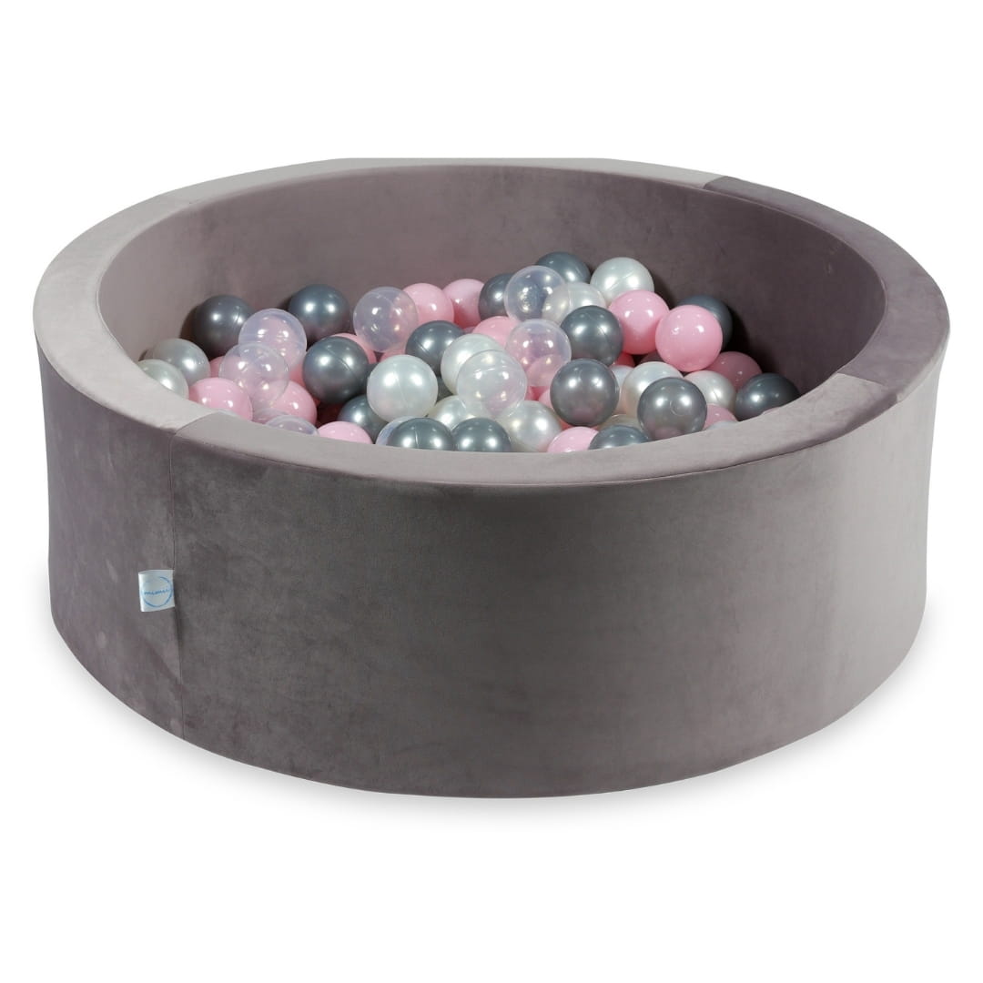 Piscine à Balles avec balles 200pcs 90x30 velours lilas (perle, transparent, argent, rose bébé)