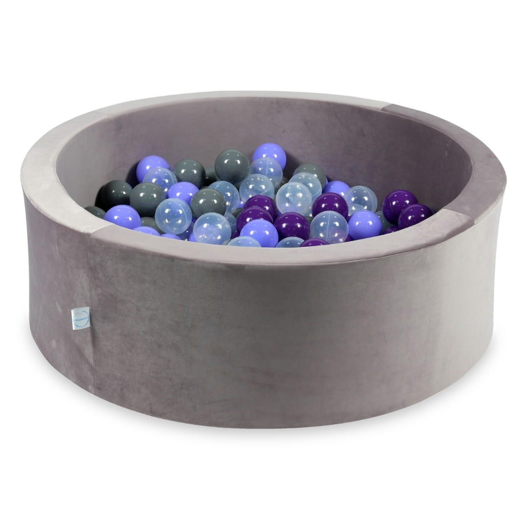 Piscine à Balles avec balles 200pcs 90x30 velours lilas (transparent, chiné, violet, gris)