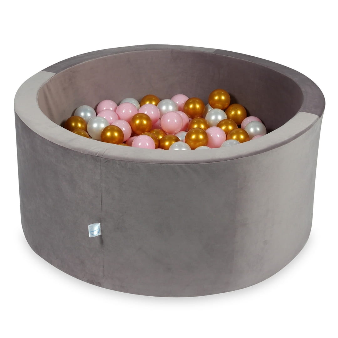 Piscine à balles avec balles 300pcs 90x40 velours lilas (rose bébé, perle, or)