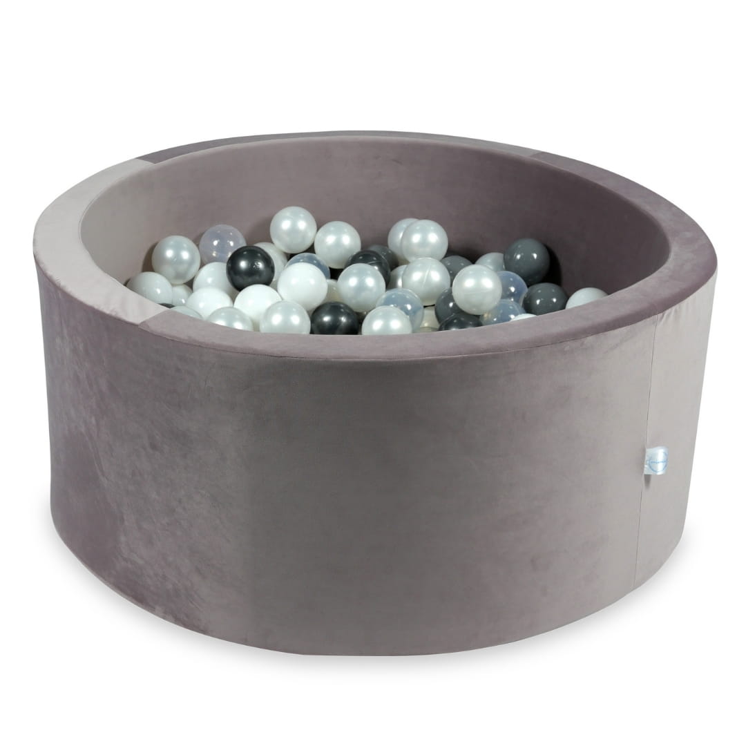 Piscine à Balles avec balles 300pcs 90x40 velours lilas (perle, gris, blanc, transparent, graphite métallisé)